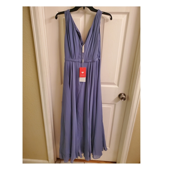 JJs House Dusty Blue A-Line V-Neck - Picture 6 of 8